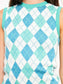DIAMOND PATTERNED IN SHADES OF BLUE MINI DRESS