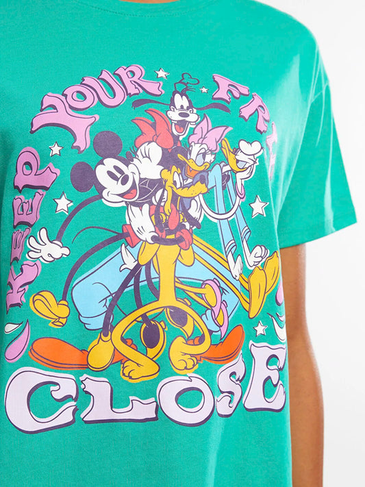 MICKEY KEEPS HIS FRIENDS CLOSE GREEN TEE