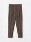 BROWN PLAID FITTED PANTS