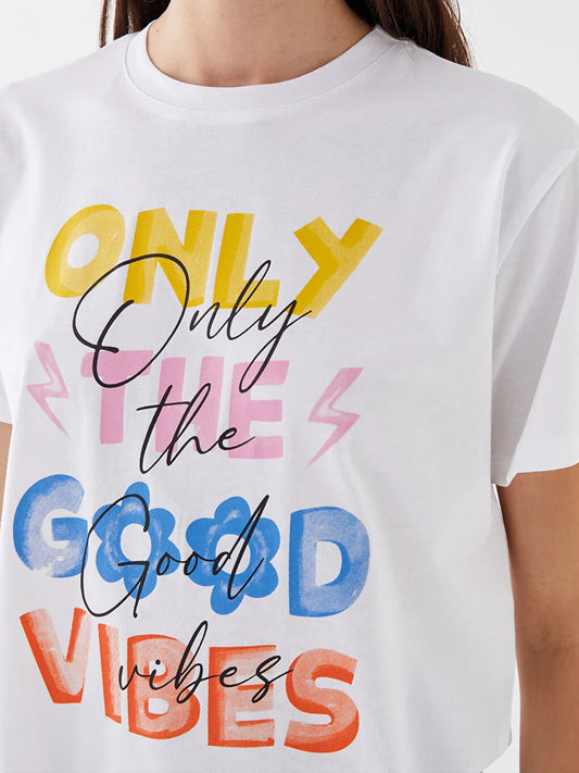 ONLY THE GOOD VIBES WHITE TEE