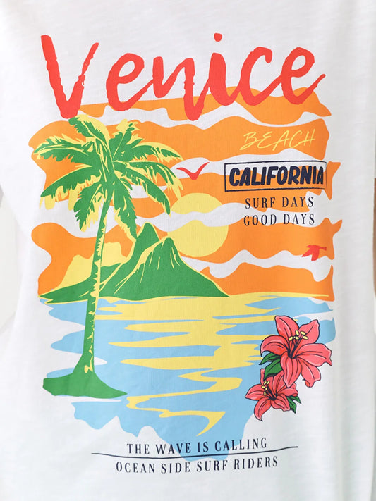VENICE BEACH CALIFORNIA WHITE TEE