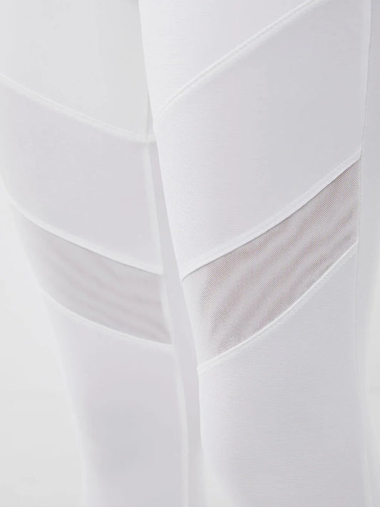 ALL WHITE TIGHTS WITH CENTRE MESH