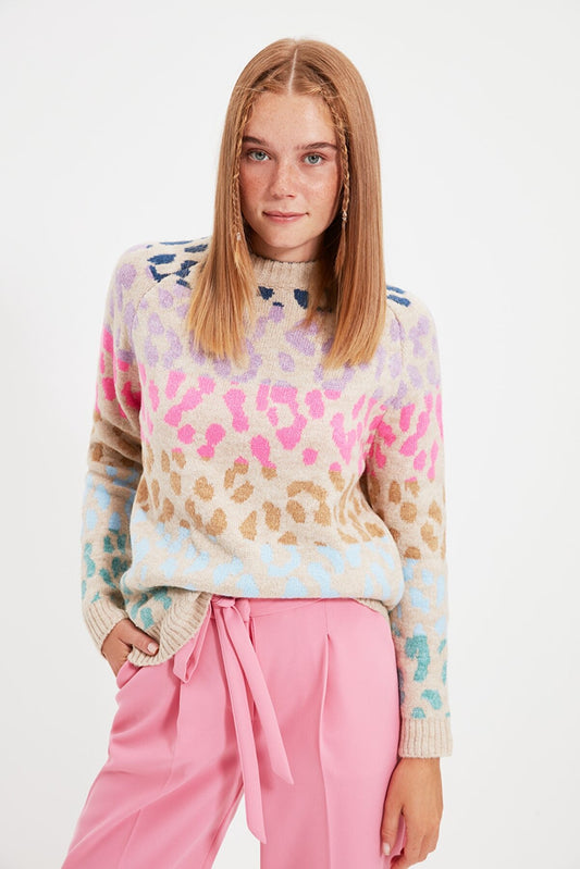 CHEETAH COLORFUL SCATTER SWEATER