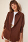 HAPPINESS IST OVERSIZED BUTTON SHIRT - CHOCOLATE BROWN