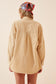 HAPPINESS IST OVERSIZED BUTTON SHIRT - BISCUIT BEIGE