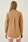 HAPPINESS IST OVERSIZED BUTTON SHIRT - CAMEL BROWN