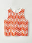 BRODE ORANGE AND WHITE CROCHET STYLE BLOUSE