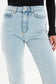 HIGH WAISTED FLARED ICY BLUE SLIT JEANS