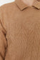 PATTERNED LEAVES ON CAMEL BROWN POLO NECK SWEATER